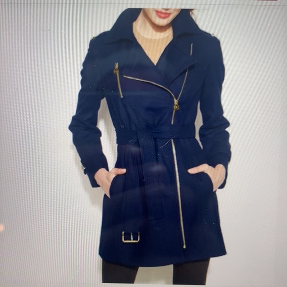 Michael Kors Asymmetrical Belted Wool Coat - Picture 2 of 2